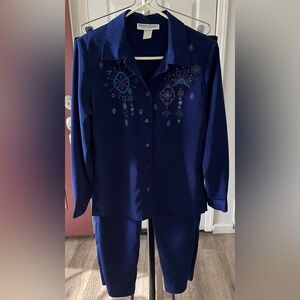 Vintage Drapers & Damon’s Women’s Blue Pant Set Size PS